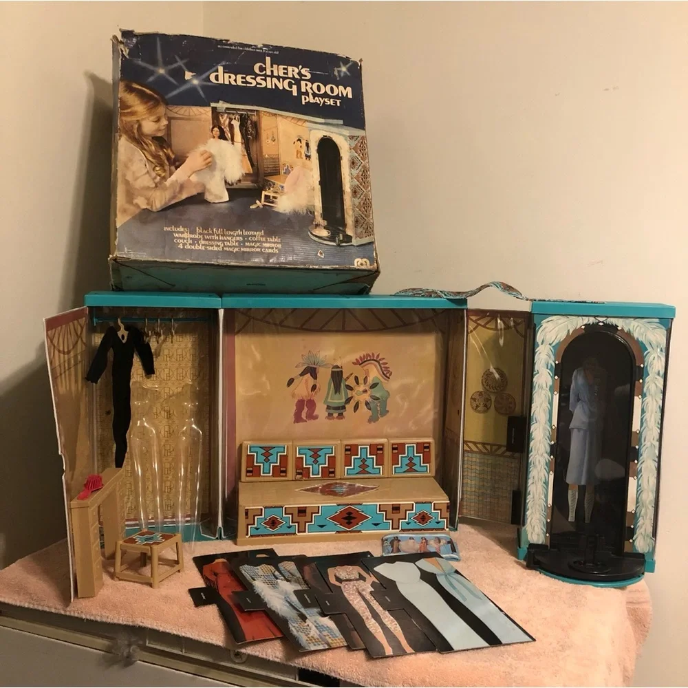 Vintage 1976 Mego Cher’s Dressing Room Playset 100% Complete With Box - Picture 1 of 16